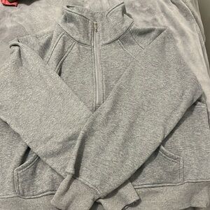 Half zip crew neck sweater